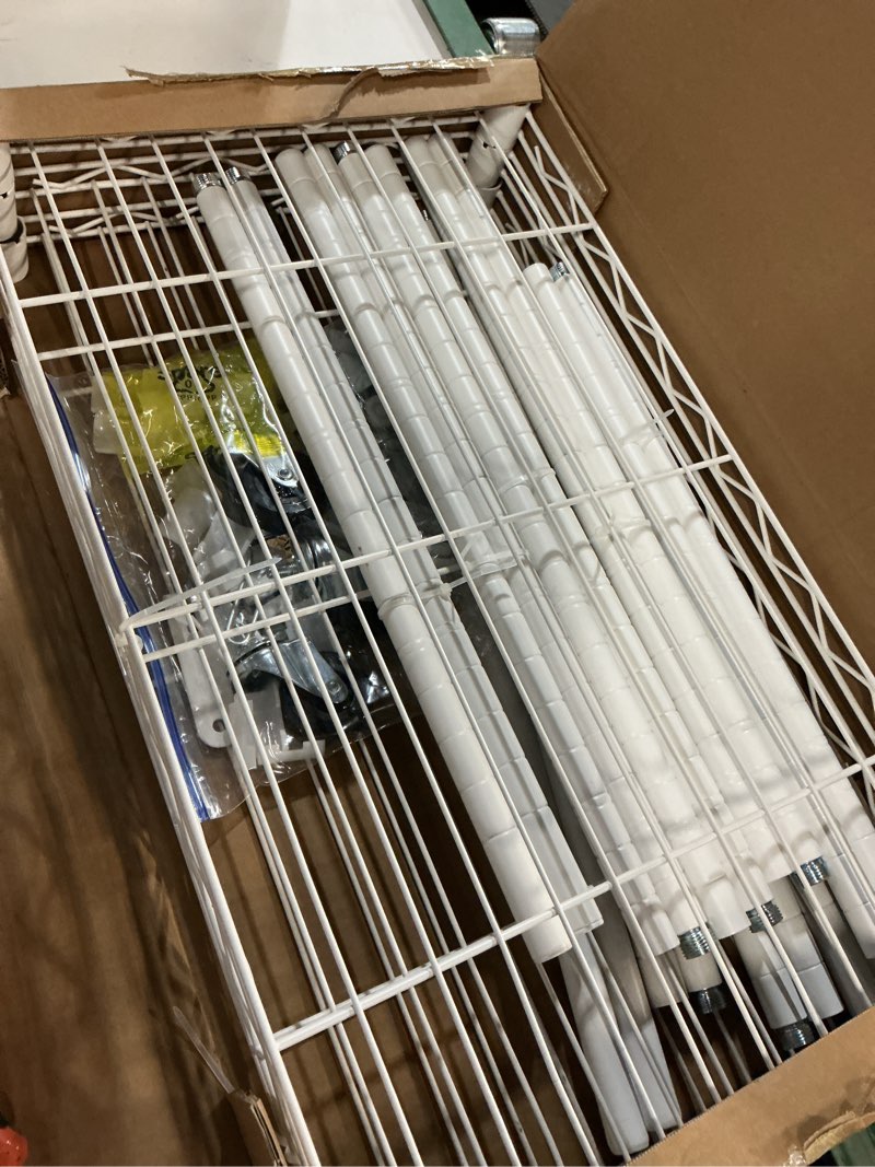 Condition photo showing New/Like New for futassi p3 mini rolling clothes rack, clothing racks for hanging clothes, heavy duty garment rack, freestanding portable closet rack 23.6'' w x 14'' d x 78.5'' h, max load 430 lbs, white white p3 mini