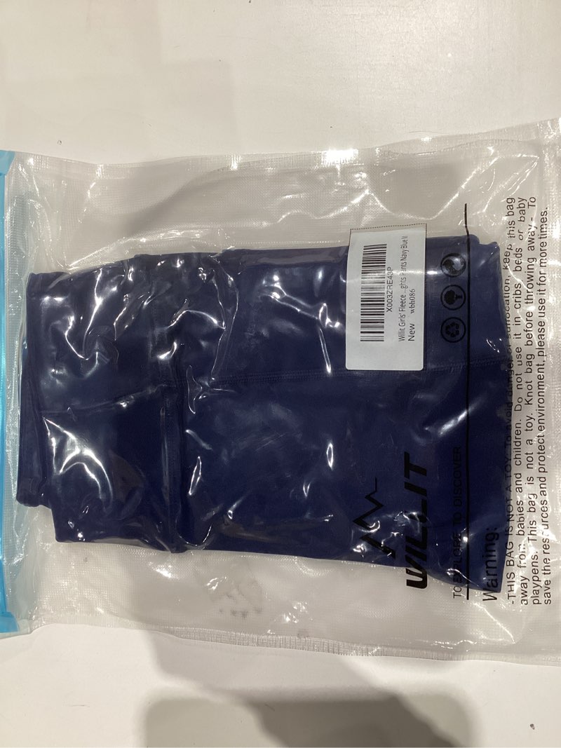 Condition photo showing New/Like New for Willit Girls Fleece Lined Leggings Pants with Pockets Water Resistant Thermal Tights Medium Navy Blue