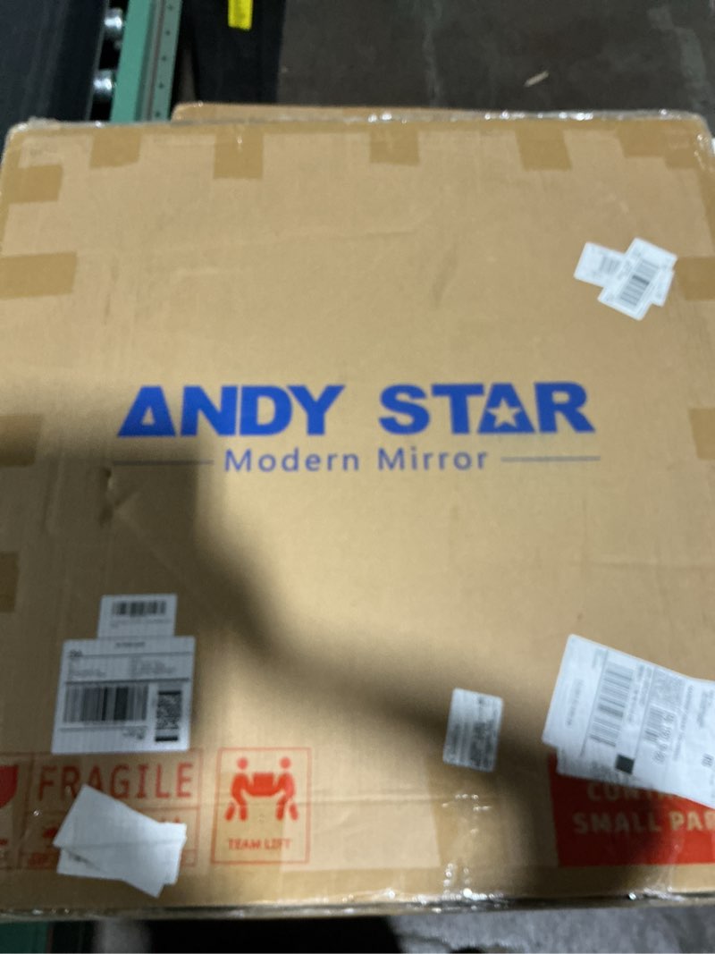 Condition photo showing New/Like New for andy star 30 inch hand-forged round gold mirrors, hammered round bathroom mirror for over sink, brass vanity circle mirror for antique, vintage, farmhouse, rustic, solid steel metal frame gold 30"l x 30"w