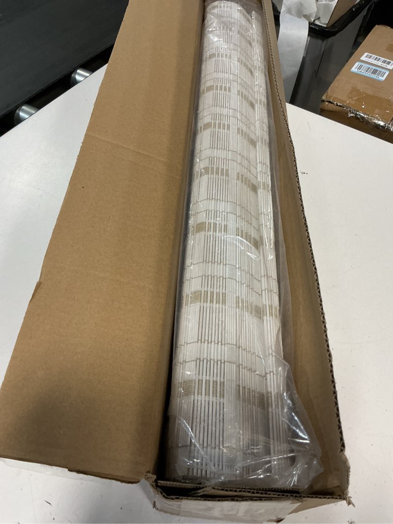 Condition photo showing Good Condition for lazblinds cordless bamboo blinds, roll up shades for windows, light filtering hanging window blinds, bamboo shades for patio indoor/outdoor porch, 23'' w x 48'' h, whitewash b whitewash b 23'' w x 48'' h