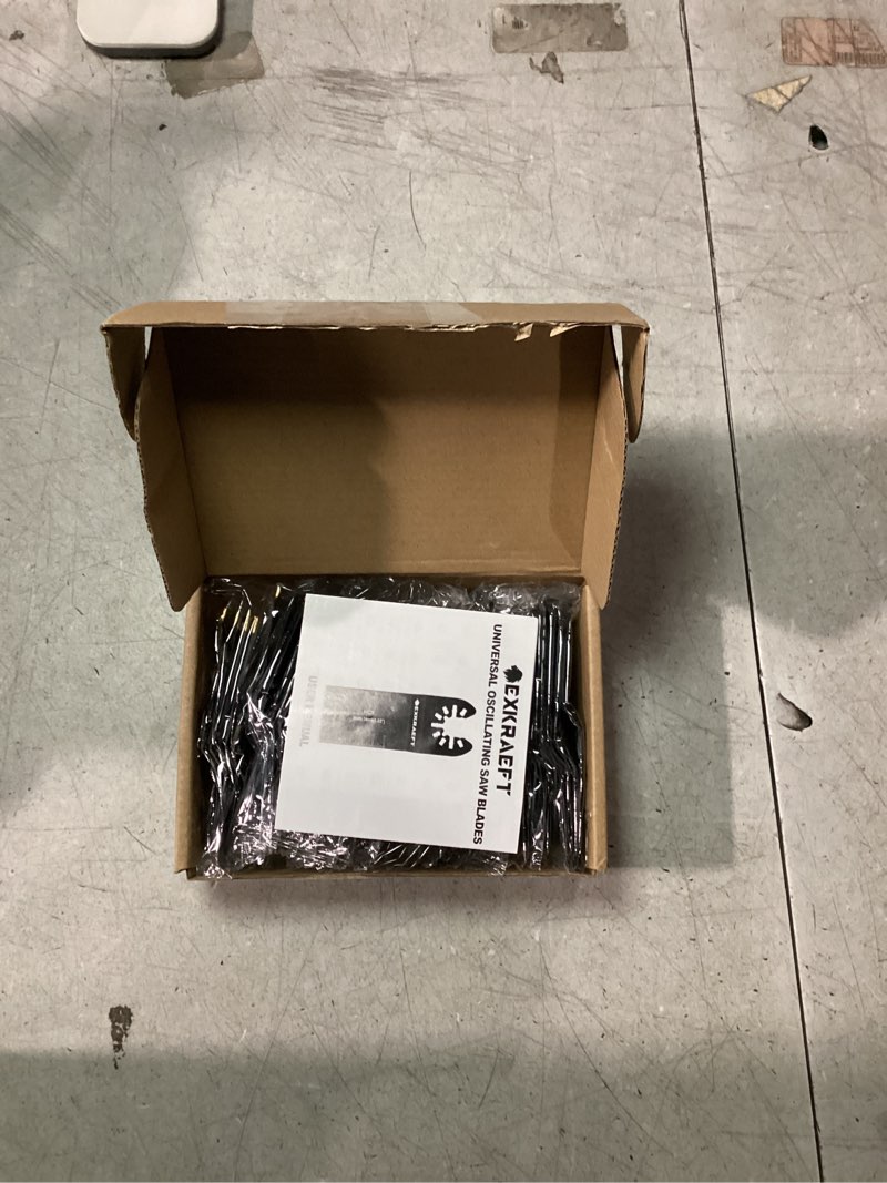 Condition photo showing Good Condition for 55 PCS Oscillating Saw Blades, Professional Universal Titanium Oscillating Tool Blade for Metal Nails, Wood and Plastic, Multi Tool Blades Kits Fit Dewalt Milwaukee Ryobi Rockwell Fein 55PCS