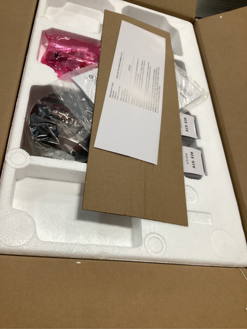 Condition photo showing As Is for Harbor Breeze Mazon 44-in Brushed Nickel Flush Mount Indoor Ceiling Fan with Light Kit and Remote (3-Blade)