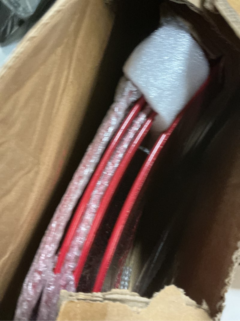 Condition photo showing New/Like New for 29" Red Christmas Tree Collar for Pencil Tree, Round Metal Tree Collar with Snowflake Design, Pet-Proof Christmas Tree Collars for Artificial Trees, Secure & Reusable Holiday Décor Red-05