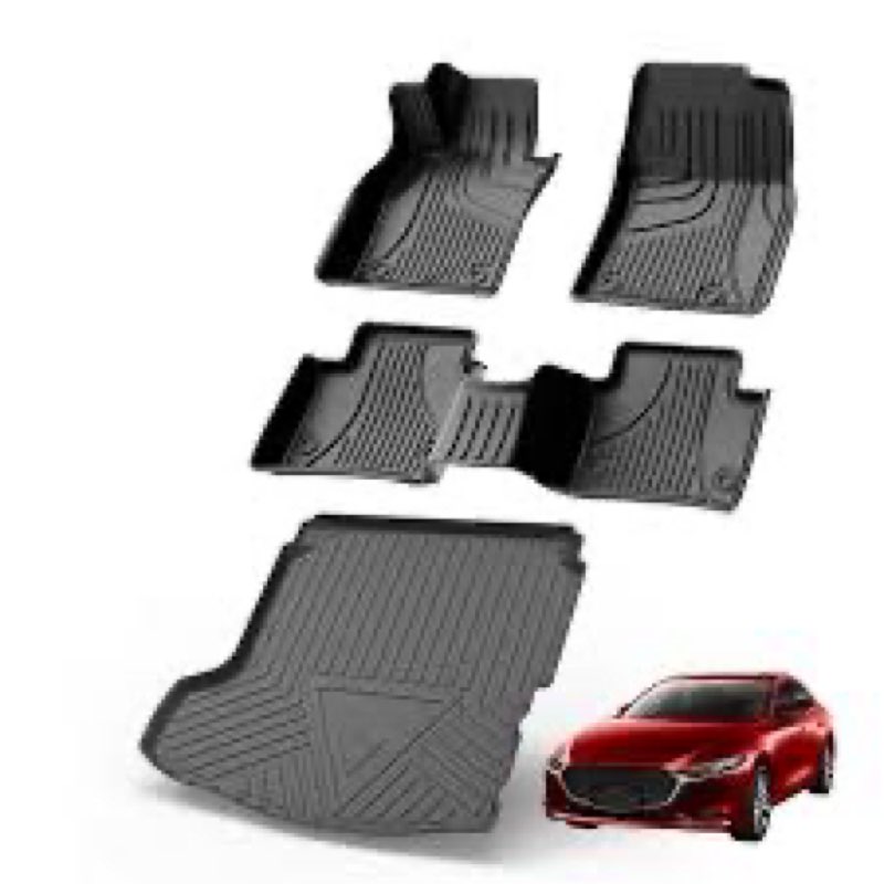 VOUKIY All Weather Car Floor Mats & Cargo Liner Set Fit for Mazda 3 FWD 2019-2024 2025 (Only Fits Ha