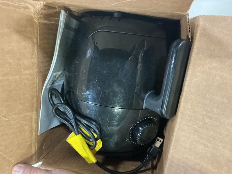 Condition photo showing As Is for Elite Gourmet EAF-0201 Personal Compact Space Saving Electric Hot Air Fryer Oil-Less Healthy Cooker, Timer & Temperature Controls, 1000W, 2.1 Quart, Black 2.1 Quart Black