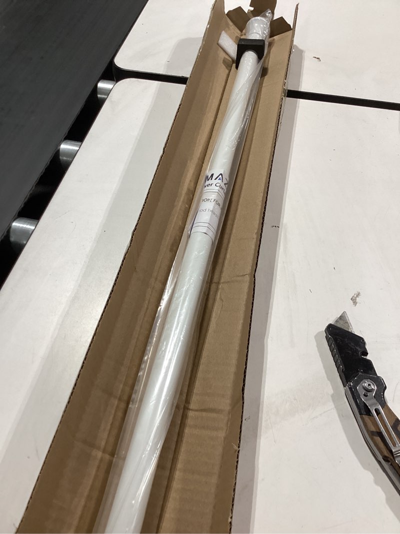 Condition photo showing Good Condition for amazer spring tension shower curtain rod, 54-90 inches rust-resistance tension curtain rod bathroom rod, adjustable shower curtain rod no drill, white 54-90 inches white
