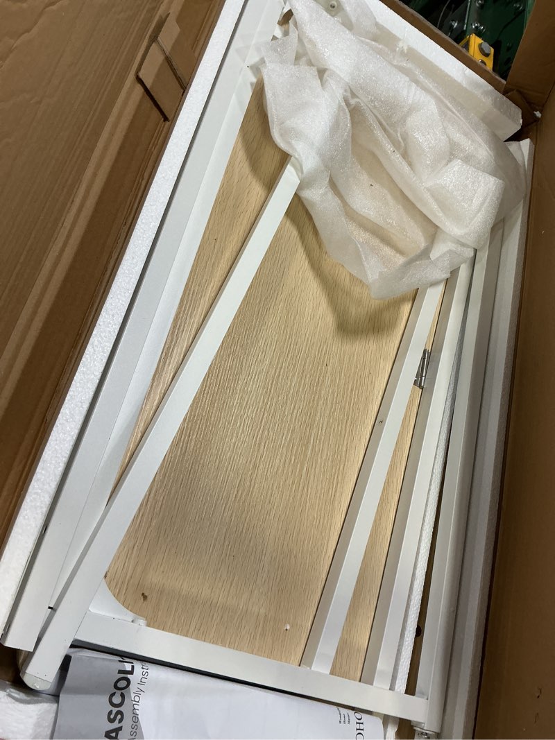 Condition photo showing Good Condition for WOHOMO Folding Desk, Small Foldable Desk 31.5" for Small Spaces, Space Saving Computer Table Writing Workstation for Home Office, Easy Assembly, Oak Small Size:31.5 x 15.7 Beige