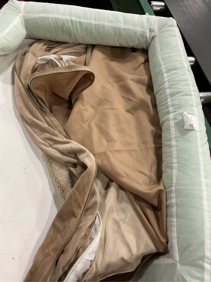 Condition photo showing As Is for Furhaven Cooling Gel Dog Bed for Medium/Small Dogs w/ Removable Bolsters & Washable Cover, For Dogs Up to 35 lbs - Plush & Velvet Waves Perfect Comfort Sofa - Brownstone, Medium Medium Brownstone