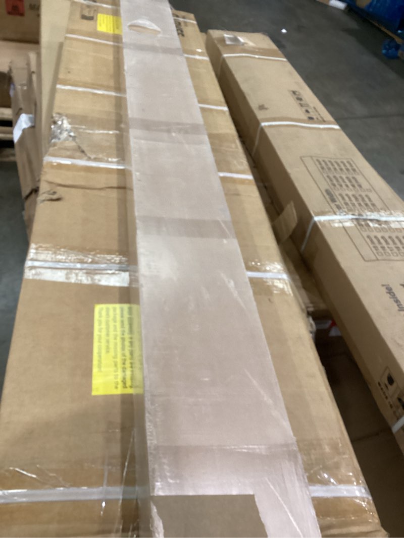 Condition photo showing As Is for Parts missing SMARTSTANDARD Double 36\"x84\" Bypass Barn Door with 6.6FT Track Hardware Kit Included, Unfinished Sol