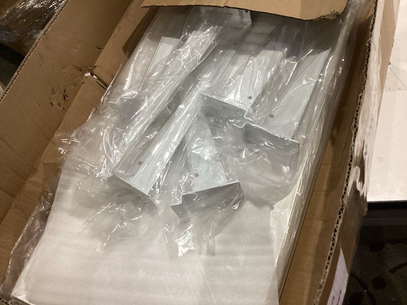 Condition photo showing New/Like New for 3 Pack White Slatwall Shelf, 24" x 12" Wooden Slat Wall Shelves with Metal Brackets Heavy Duty Slatwall Shelving Organizer Accessories for Home Garage (3, 23.6" x 11.8") 3 23.6" x 11.8"