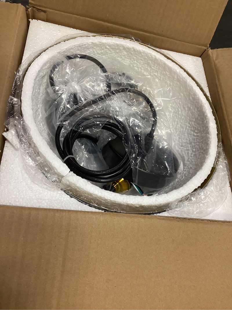 Condition photo showing Good Condition for Pendant Lights for Kitchen Island, 11.8" Black and Gold Farmhouse Pendant Light, Dome Pendant Light Fixtures for Dining Room, Living Room, Bedroom, Cafe, Bar, 2 Pack 11.8" Black-2 Pack