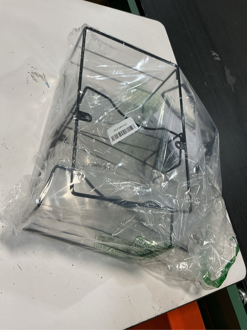 Condition photo showing As Is for towel racks for bathroom,towel rack wall mounted, 6 tier rolled or folded towel holder with floating shelves, bathroom towel holder for bath, hand towels,metal,white wood panel white plack j-type black rack