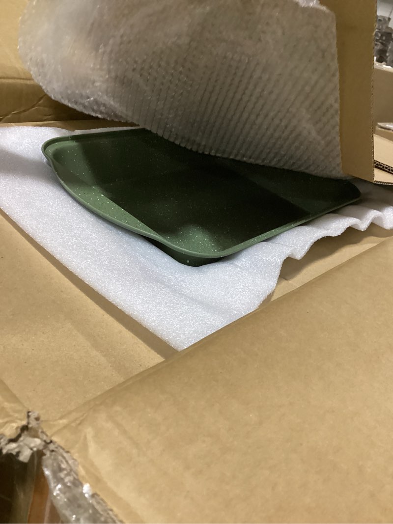 Condition photo showing New/Like New for maison arts 17 piece pots and pans set non stick, kitchen cookware sets with nonstick granite stone coating, suitable for induction cooktops, green 17-piece green