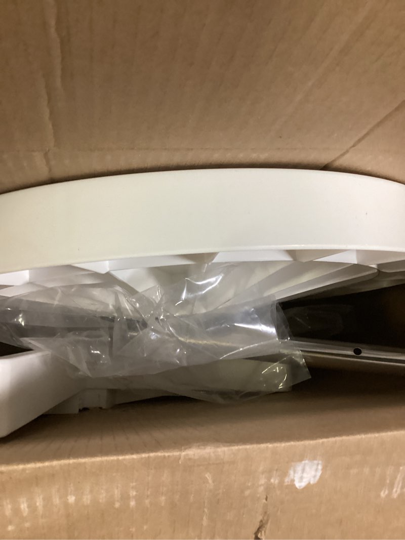 Condition photo showing As Is for Knape & Vogt Plastic Lazy Susan Organizer, 2-Tier Lazy Susan for Cabinet, Kidney-Shaped 18-Inch Polymer 360º Turntable, White 18-inch (width)