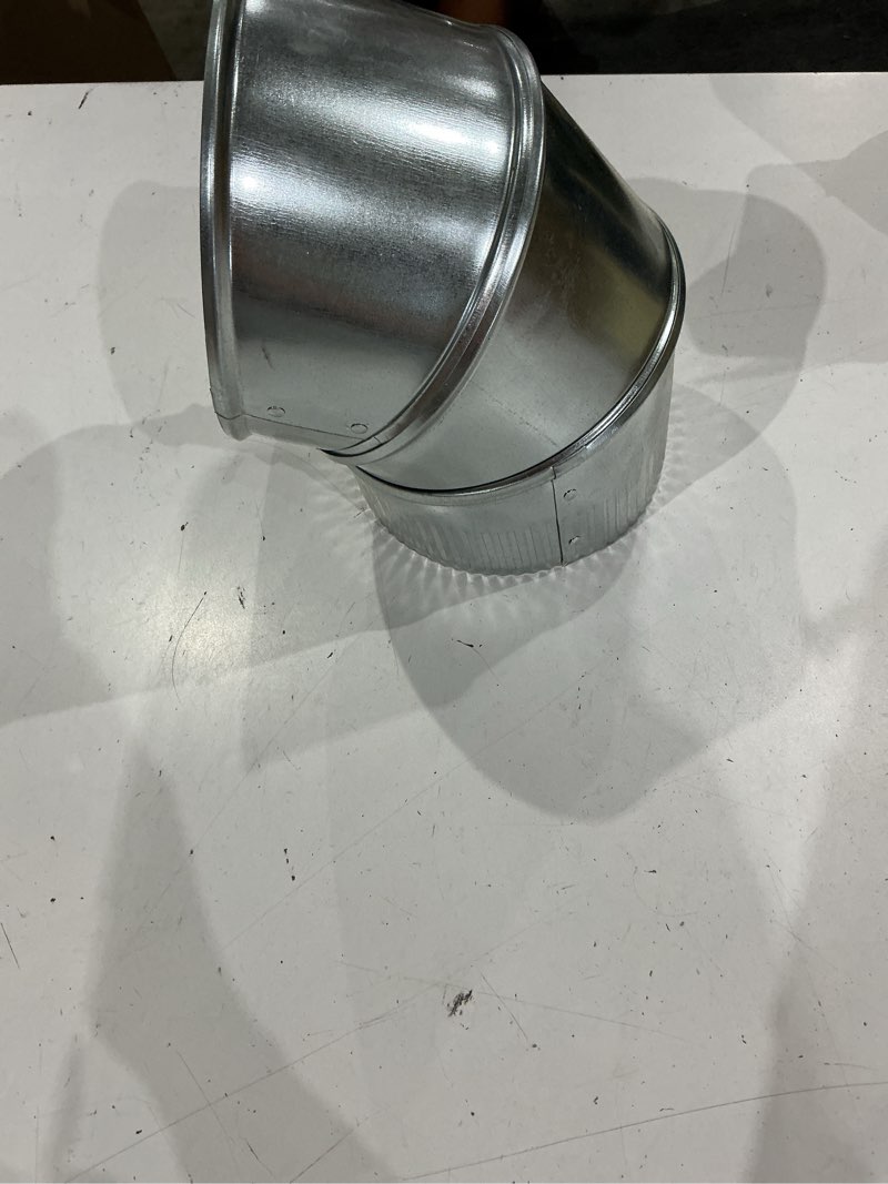 Condition photo showing As Is for hvac premium flat oval elbow | flat elbow transition | 6" sheet metal 45-degree oval flat duct angle | galvanized sheet metal duct is compatible with duct 6"
