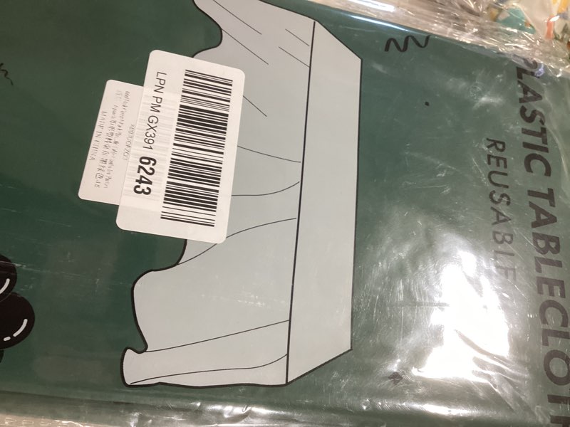 Condition photo showing New/Like New for tujol dark green 6 pack plastic table cloth 54" x 108", disposable tablecloths rectangle table cover, plastic tablecloths for parties dark green rectangle