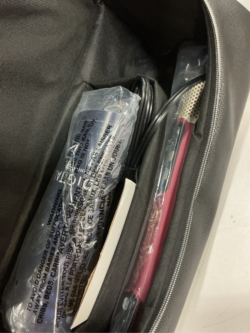 Condition photo showing Good Condition for Infiniti PRO CONAIR 5-in-1 Hair Drying Wand, Straightener, and Styler, Ionic All-in-One Digital Motor Blow Dryer, Includes 4 High-Performance Attachments, Cherry Red