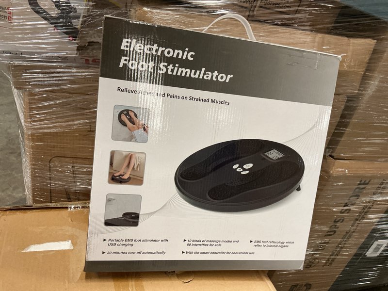 Condition photo showing New/Like New for ems foot stimulator, rechargeable ems foot massager for neuropathy, tens & ems foot circulation stimulator for pain relief/circulation/plantar fasciitis, 1.5kg thin remote electrical muscle stimulator gray
