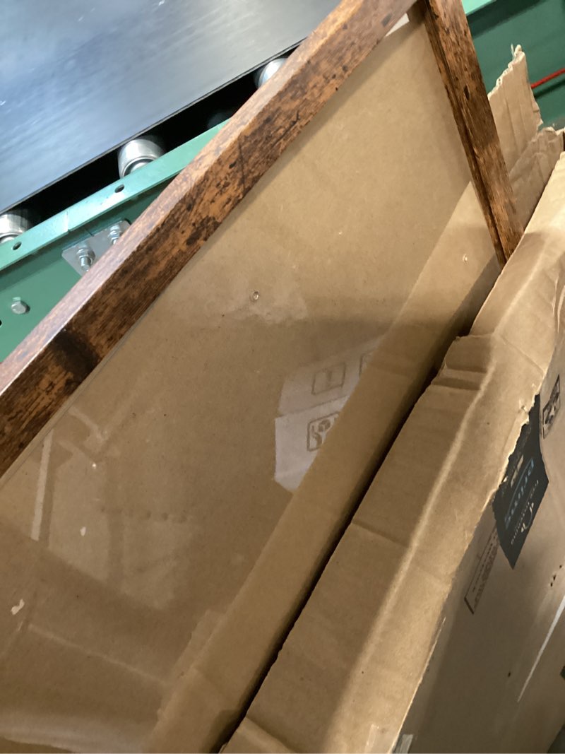 Condition photo showing New/Like New for mcs studio gallery 18x24 poster frame walnut woodgrain engineered wood, vertical & horizontal wall hanging large picture frame for photos, posters & art prints (1-pack) 1-pack walnut woodgrain 18x24