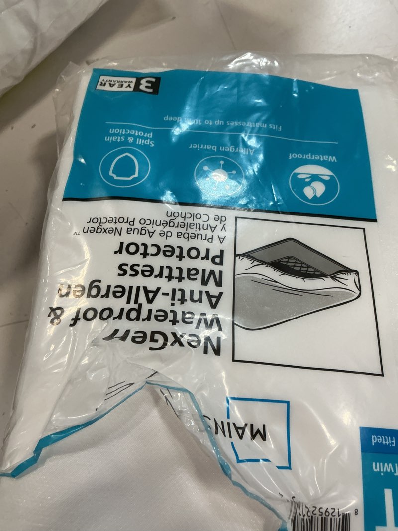 Condition photo showing As Is for mainstays nexgen waterproof fitted mattress protector  queen