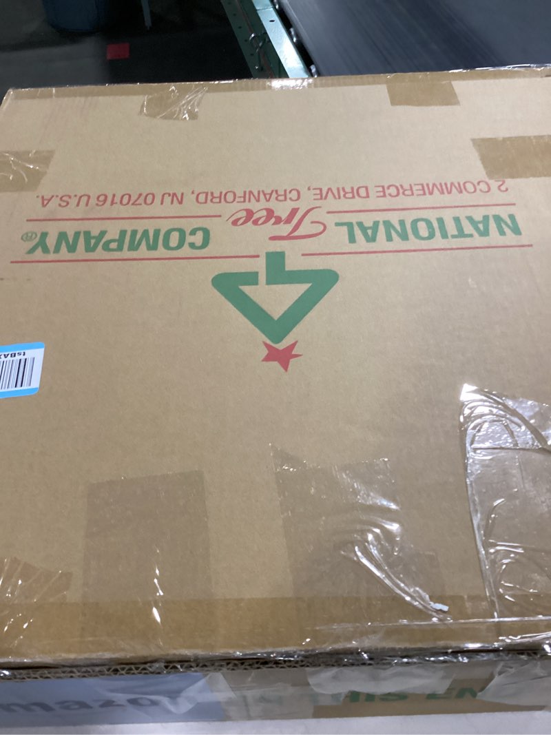 Condition photo showing Good Condition for National Tree Company Pre-Lit Artificial Christmas Wreath, Green, Frosted Pine, White Lights, Decora