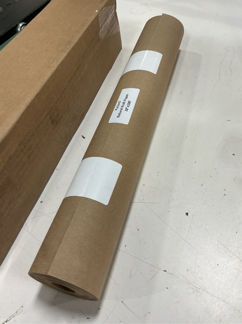 Condition photo showing New/Like New for natural kraft paper roll 18" x 1200" – brown packing paper for wrapping, table runner, construction craft paper for bulletin board, gift & birthday wrapping, moving supplies cushioning brown 1 roll - 1 color