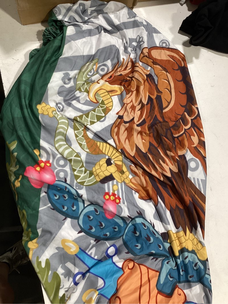 Condition photo showing Good Condition for 4x5ft mexico totem car hood cover, car bonnet banner, universal fit, elastic polyester, stretchable, patriotic automotive hood covers, mexicans patriot gifts