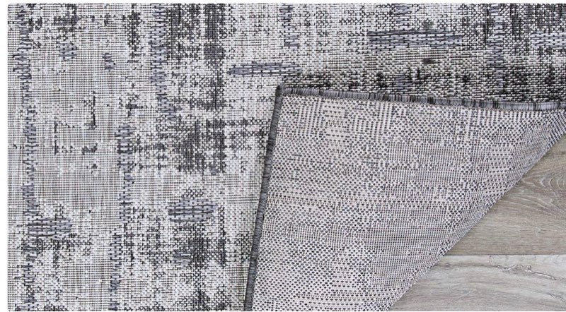 couristan charm tiverton indoor outdoor area rug – 2'2" x 4'3" anthracite light gray flatwoven abstract transitional rug – uv-stabilized durable pet-friendly construction