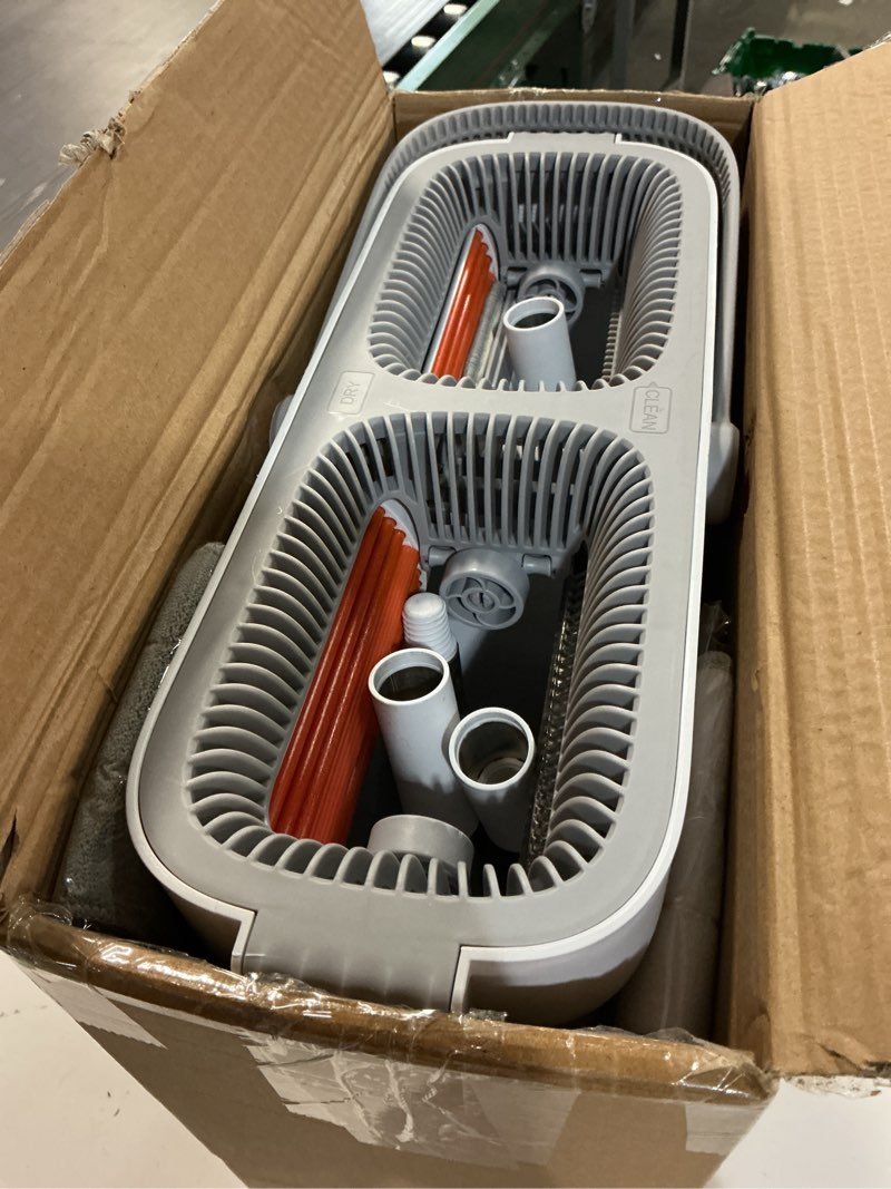 Condition photo showing Good Condition for flat mop and bucket system - mop and bucket with wringer set for home | wet dry mop for apartment, tiny home, windows, wall, hardwood floor, rv with 6 reusable microfiber cloth