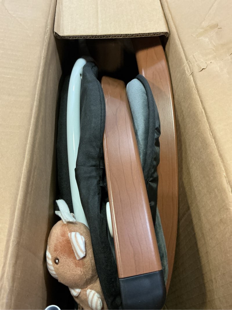 Condition photo showing As Is for Baby Swing for Infants, Electric Baby Swing with Bluetooth, Portable Infant Swing with 5 Speeds, 10 Lullabies, 5-Point Harness & Remote Control, for Newborns Infants Indoor Outdoor Use (Black)