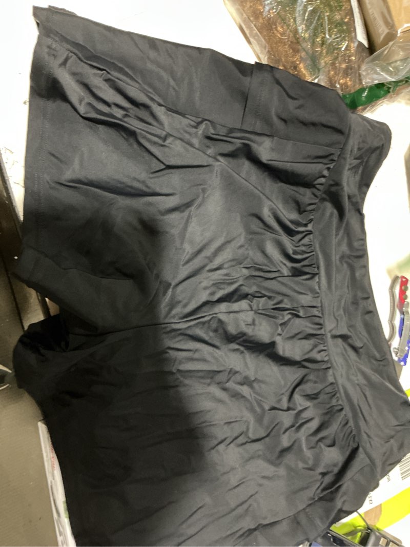Condition photo showing New/Like New for attraco women's 3" high waisted swim board shorts pleated summer beach shorts with pockets black-01 large