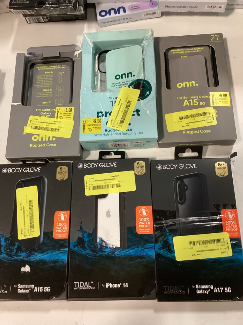 Condition photo showing As Is for assorted cellphone iphone/andorid/galaxy case covers & accessories