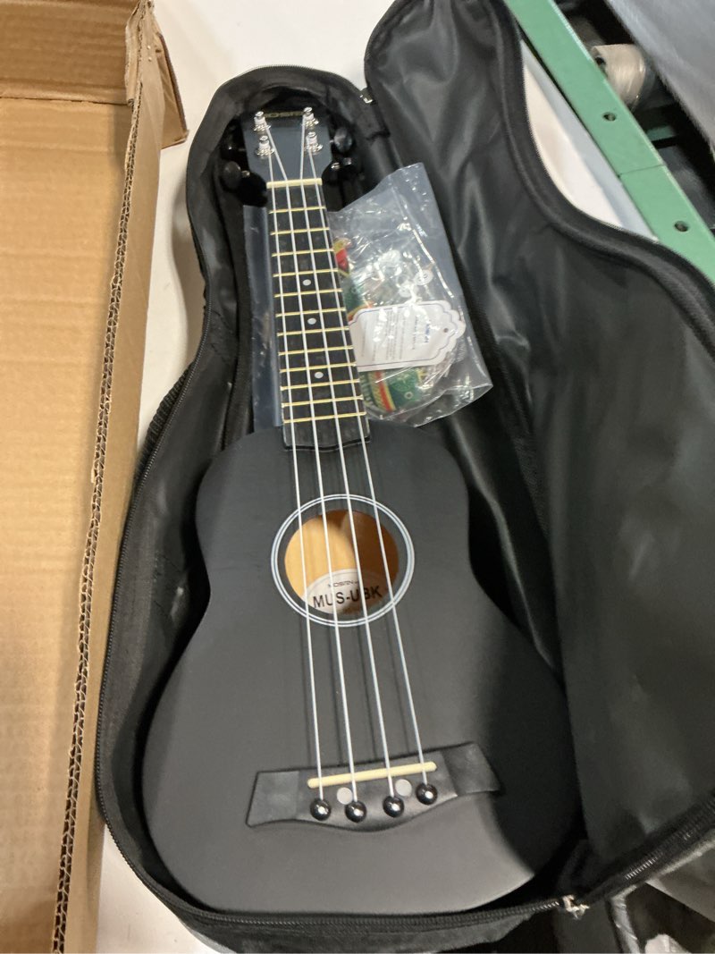 Condition photo showing Good Condition for mosen ukulele for beginners 21 inch all in one kit beginner professional ukulele including straps, strings, and paddles (black)