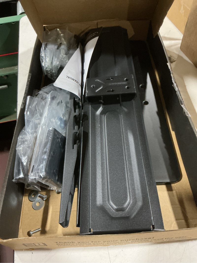 Condition photo showing As Is for perlesmith universal swivel tv stand for 24-60 inch tvs up to 99 lbs, 12 height adjustable table top tv stand, tv base stand with tempered glass base, max vesa 400x400mm, pstvs33 24" to 60" screen