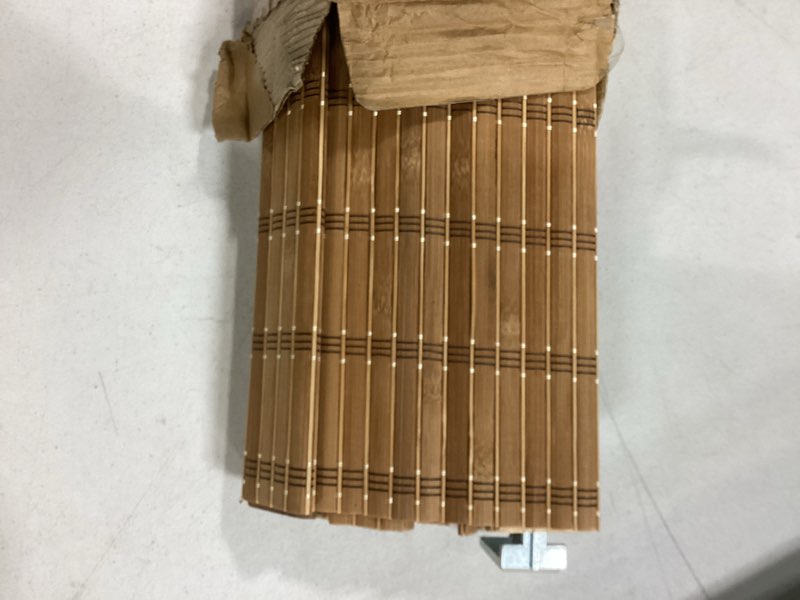 Condition photo showing Good Condition for lazblinds no tools no drill cordless bamboo roman shades, light filtering window treatment, roll up bamboo blinds for windows 25'' w x 72'' h, brown light filtering-brown206 25\" w x 72\" h