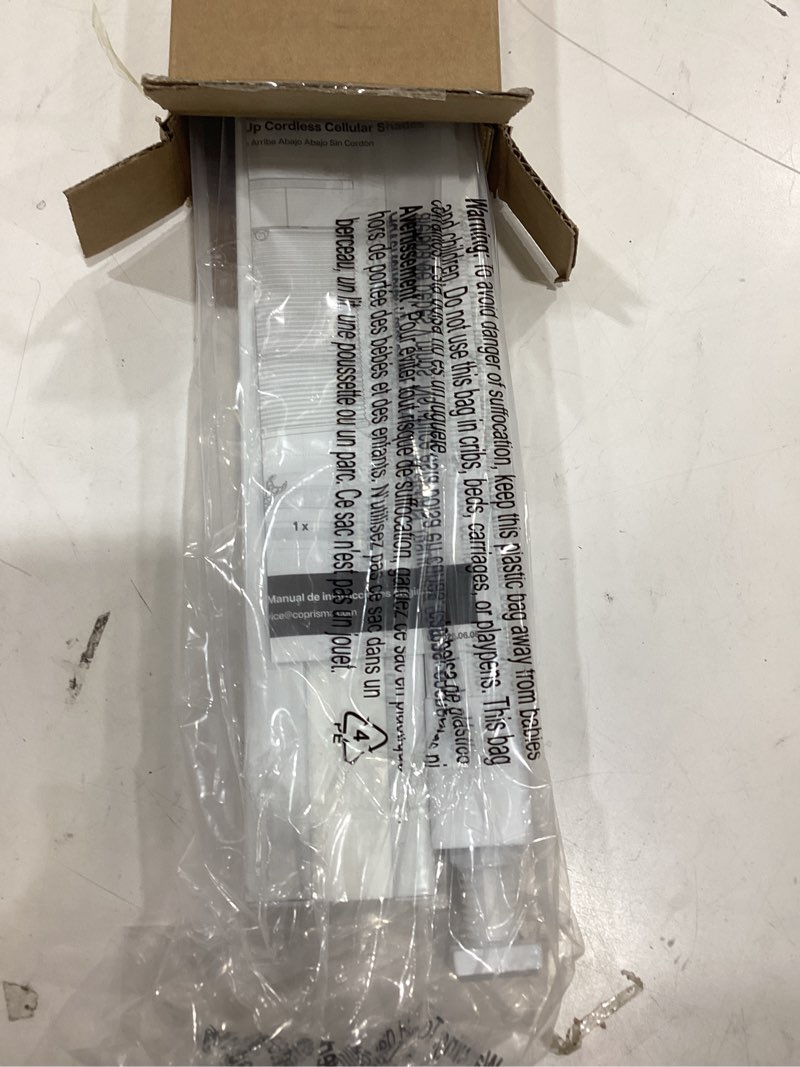 Condition photo showing Good Condition for lazblinds no tools no drill cordless cellular shades, top down bottom up (tdbu) honeycomb shades for home, light filtering thermal insulation blinds for windows, 27" w x 48" h, dark grey light filtering - dark grey 27" w x 48" h