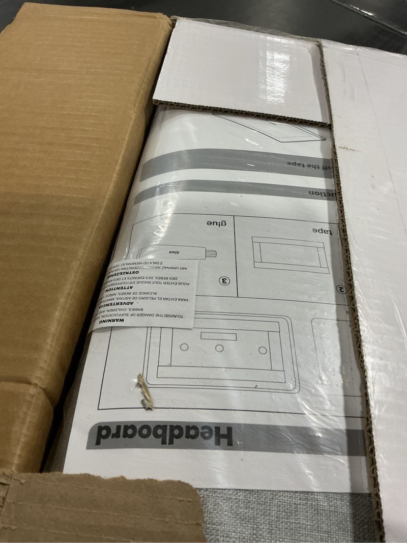 Condition photo showing Good Condition for Upholstered Wall Mounted Headboard, 3D Soundproof Wall Panels Peel and Stick Headboard for King Size, Reusable and Removable Tufted Bed Headboard in Light Grey(12 Panels, 10" x 24")