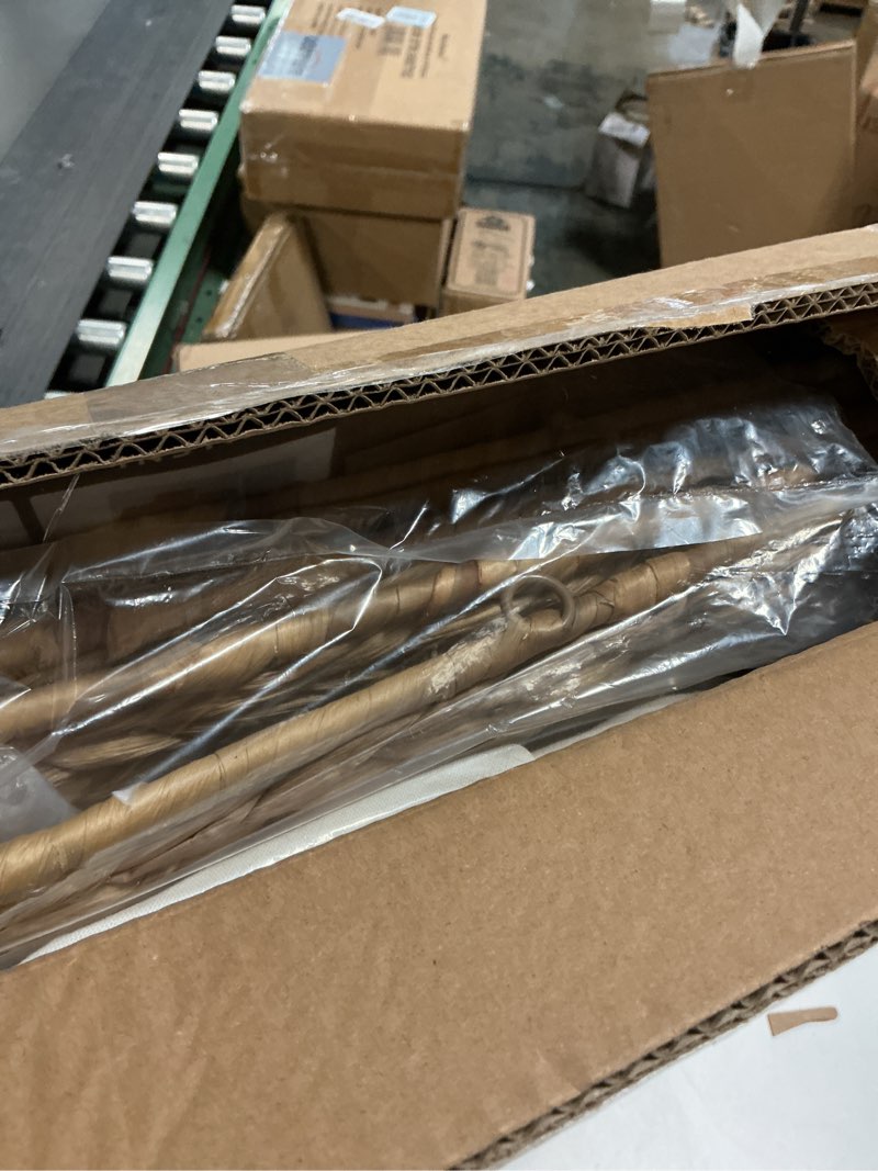 Condition photo showing Good Condition for 2-Section Laundry Hamper with Lid, Large Capacity Woven Natural Water Hyacinth Laundry Sorter with Removable Liners, Rolling or Non-Slip Design for Bedroom(Natural, 100L) Natural 2-Section