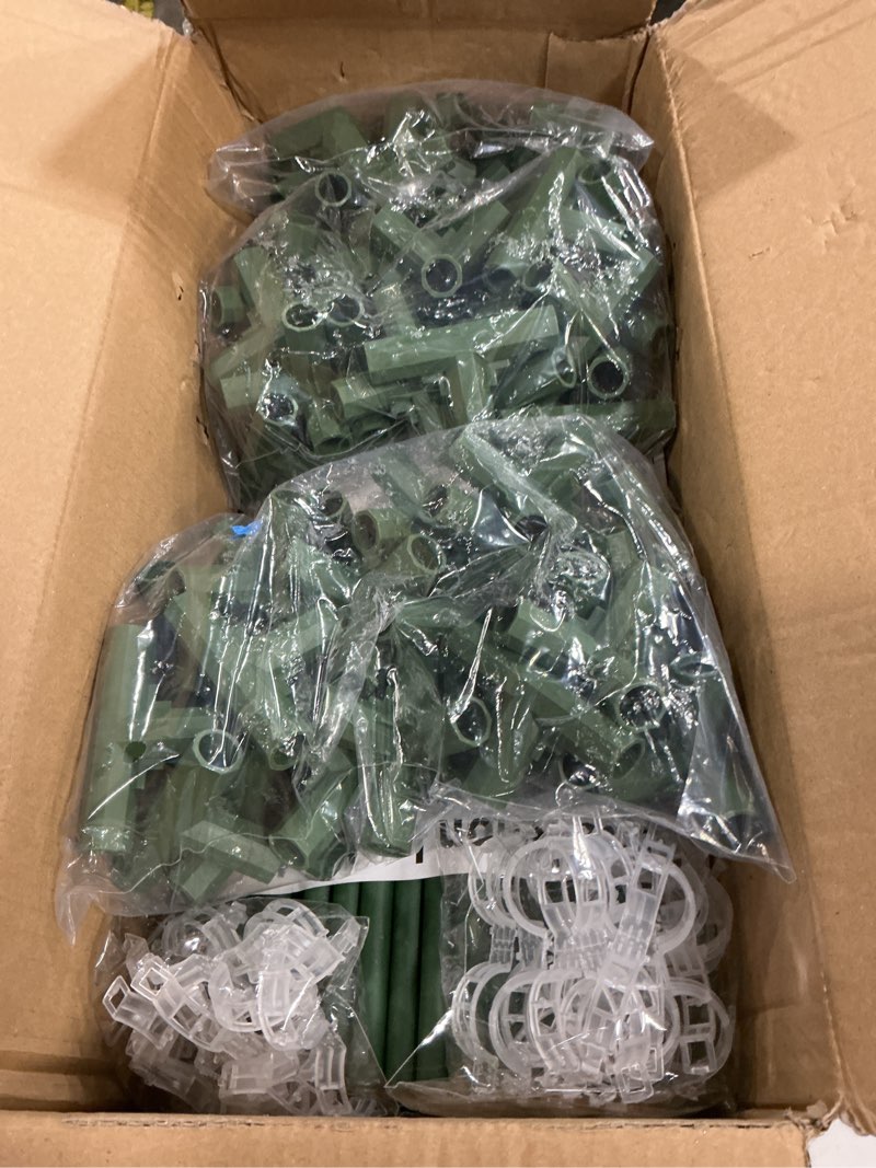 Condition photo showing Good Condition for zeedix 4 pack tomato cages for garden 60 inches, heavy duty square adjustable tomato trellis cage climbing plant support trellis plant cages for climbing vegetables flowers with 40pcs clips 60-inch green-4 pack