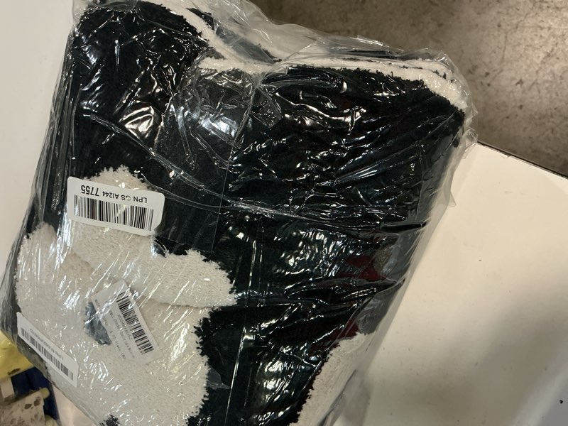 Condition photo showing Good Condition for xiblc checkered throw blanket, black super soft knit breathable throw blanket, cozy fluffy reversibl