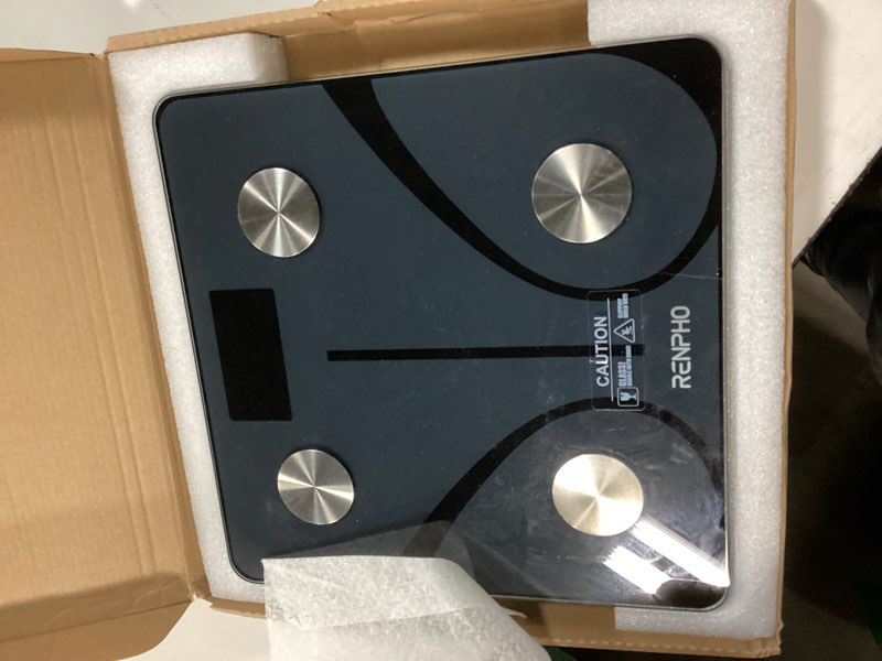 Condition photo showing Good Condition for renpho smart scale for body weight, fsa&hsa eligible, digital bathroom scale bmi weighing bluetooth body fat scale, body composition monitor health analyzer with smartphone app, 400 lbs - elis 1 black 11"/280mm