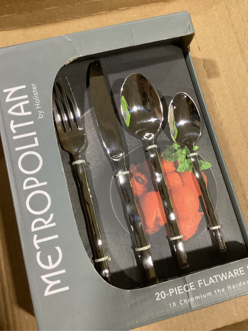 Condition photo showing Good Condition for Fortessa Metropolitan 18/10 Stainless Steel Flatware 20 Piece Place Setting, Service for 4