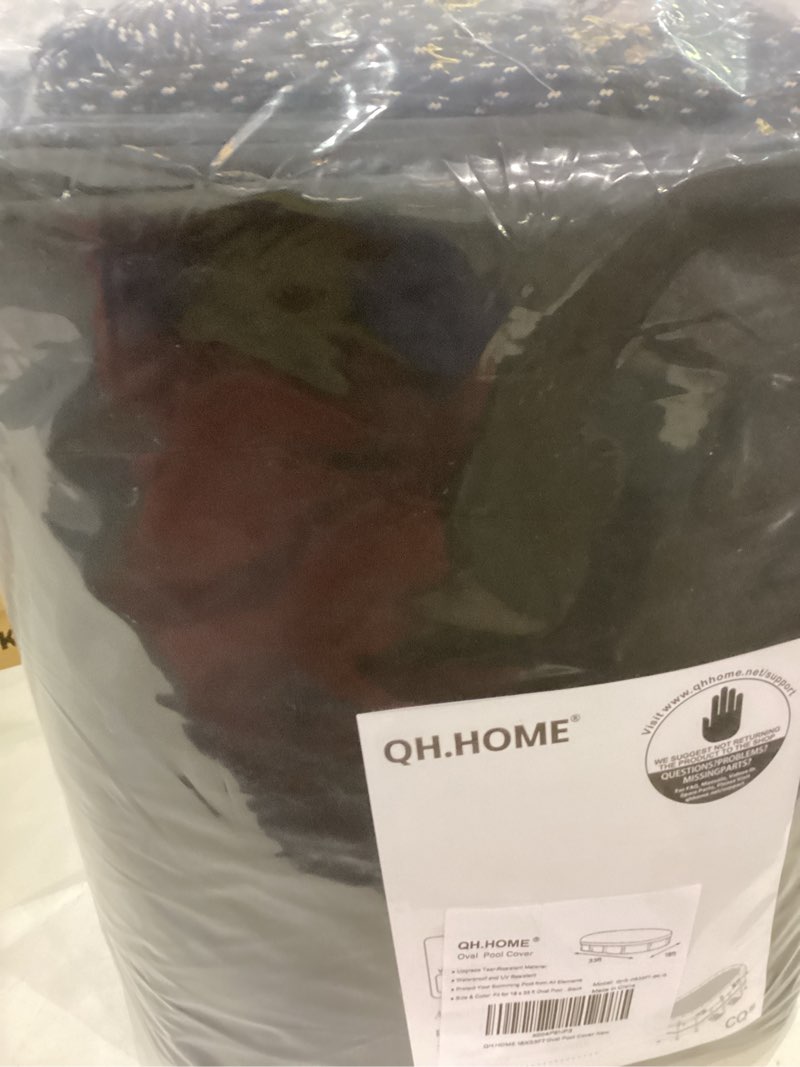 Condition photo showing Good Condition for QH.HOME 16x32 Ft Oval Pool Cover for Steel Wall Oval Pool, [Excellent Windproof ] with Adjustable Buckle Straps & Drawstring Hem. [Durable, Tear Resistant] 16x32FT-(Steel Wall Oval Pool)