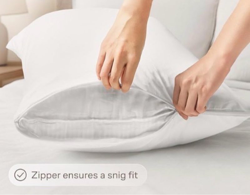 Set of 4 white Pillow Cases With Zippers 25”x19” (similar to stock photo)