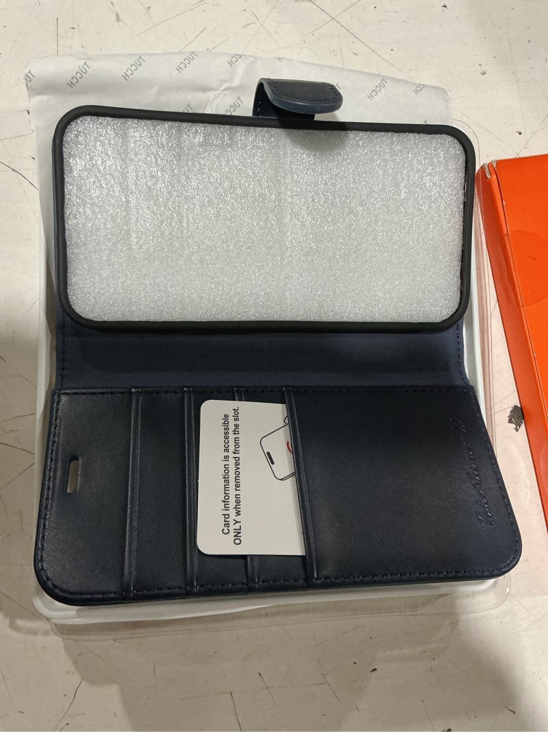 Condition photo showing Good Condition for tucch case wallet for iphone 17e/16e, tpu shockproof inner shell kickstand pu leather [rfid blocking] 4 card holder magnetic stand protective cover compatible with iphone 17e/16e 5g 6.1", dark blue