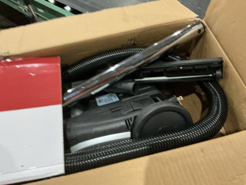 Condition photo showing As Is for ahsc-1 atrix lil red canister vacuum portable canister vacuum w/ 2 quart hepa filter & variable speed motor lil' red