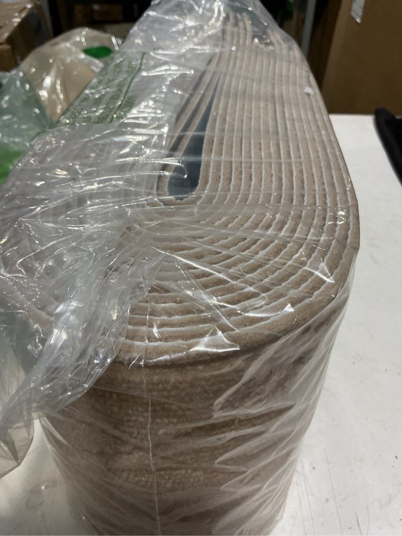 Condition photo showing Good Condition for stair treads for wooden steps indoor, 15 pack 8" x 30" non slip carpet stair treads with reusable adhesive for kids elders and dogs, surface polyester tpr backing stair rugs, beige 8" x 30" beige 15