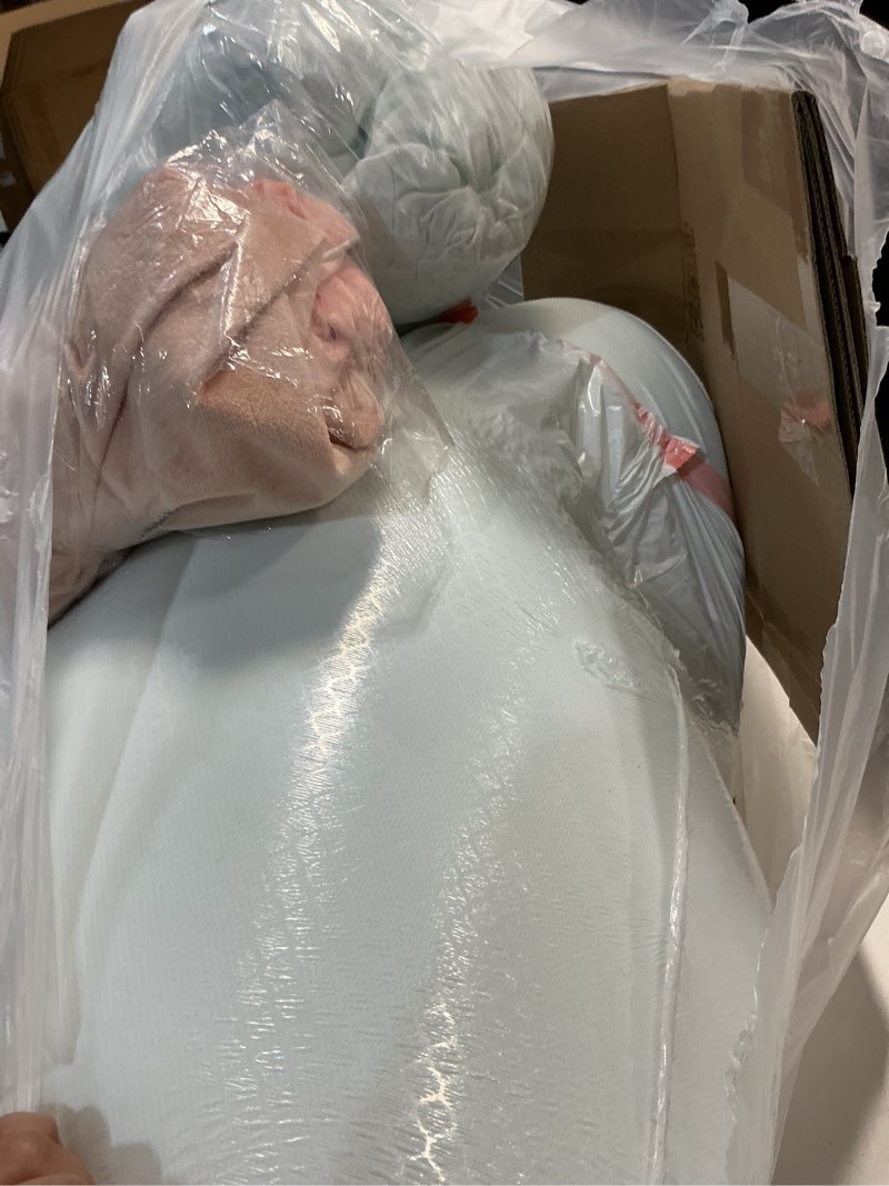 Condition photo showing As Is for CWAWZ Extra Large Dog Bed, Orthopedic Dog Bed with Cooling Gel Memory Foam, Waterproof XL Pet Bed with Removable Washable Cover, 42" Pet Sofa Couch Dutch Velvet with Bone Toy, Peach Pink Peack Pink X-Large(42"L x 30"W x 9.5"Th)