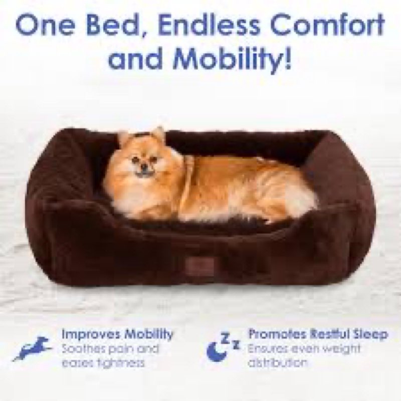 (2 pcs) american kennel club cuddler pet bed with low-profile entrance – 25\" plush dog bed for small breeds,