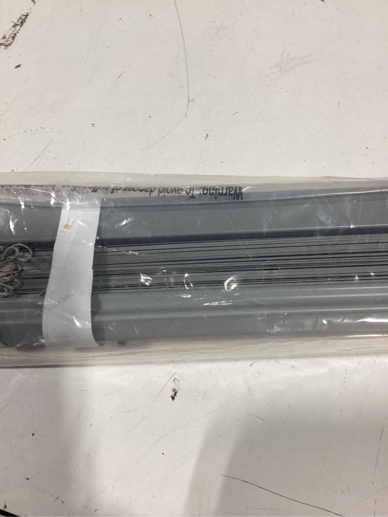 Condition photo showing New/Like New for lazblinds no tools no drill 1" vinyl mini blinds, cordless blinds for windows, light filtering horizontal window blinds & shades, 36" w x 48" h, grey cordless-grey 36" w × 48" h